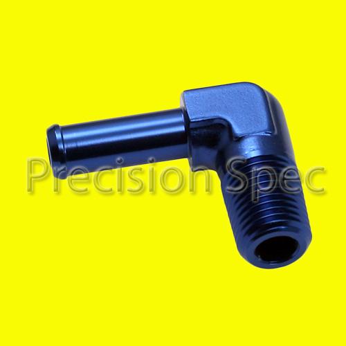 1/4" npt male to 3/8" (10mm) 90 degree hose barb aluminium fitting adapter