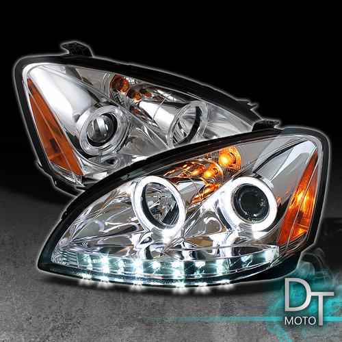 Purchase 0204 NISSAN ALTIMA HALO PROJECTOR HEADLIGHTS +DAYTIME LED RUNNING LIGHTS LAMPS in