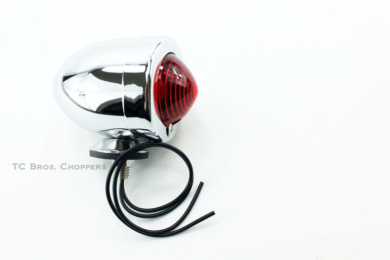 Chrome dual filament mini bullet tail light chopper bobber xs650 sportster cb750