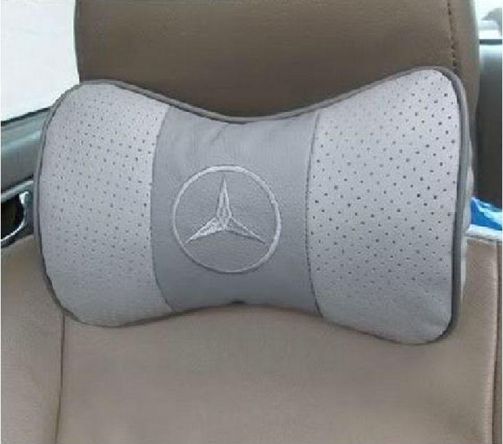 Purchase 2pc Mercedes Benz leather seat neck pillow neck restAAA Gray