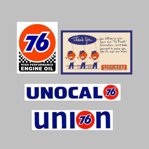 4- 76  union t- you unocal h-performace decals stickers