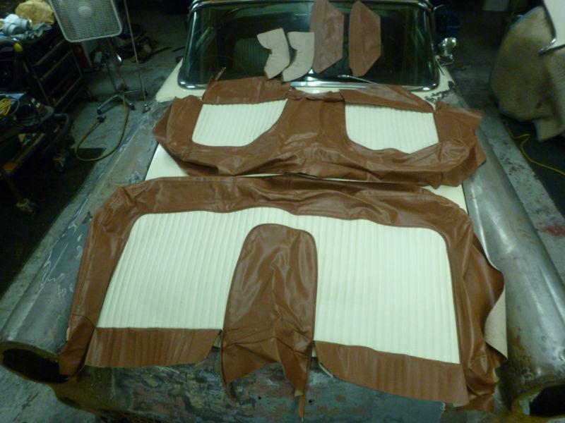 1956 ford thunderbird nos buckskin interior seat cover set & wings/boots 