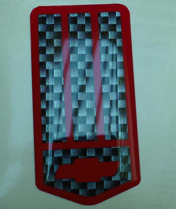 93-02 camaro red & carbon fiber look, self adhesive nose emblem front bumper