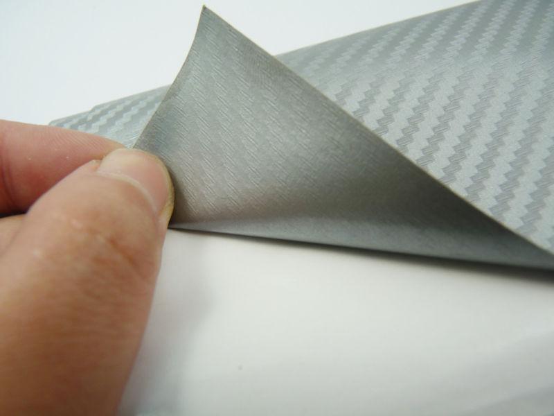 New 3d twill-weave carbon fiber vinyl film  5" x 60" silver wrap sheet 13x 152cm