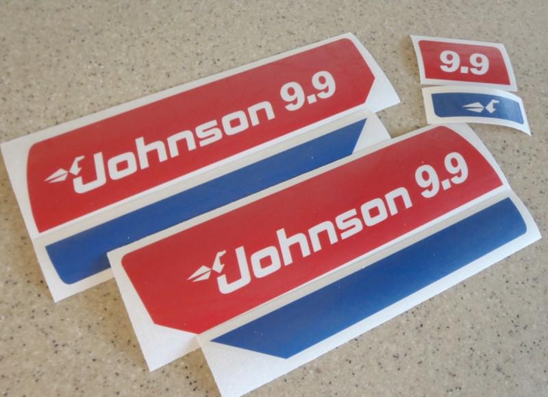 Johnson vintage outboard motor 9.9 hp decal kit free ship + free fish decal!