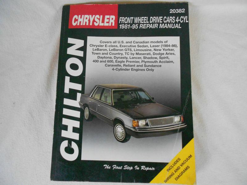1981-92 chrysler front wheel drive  chilton repair manual