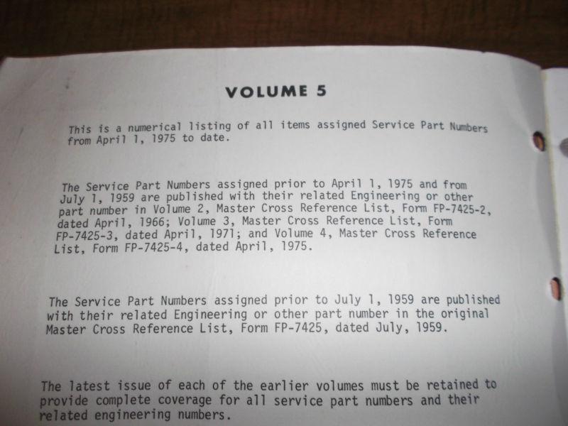 Purchase Ford Lincoln Mercury Master Cross Reference Parts List Catalog