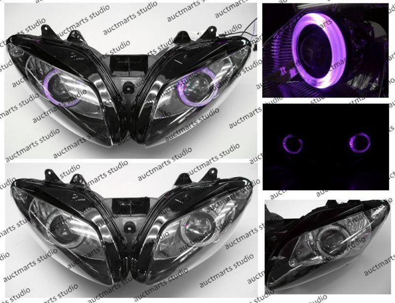 Yamaha yzf r1 2002-2003 halo angel eye projector bi-xenon headlamp purple d