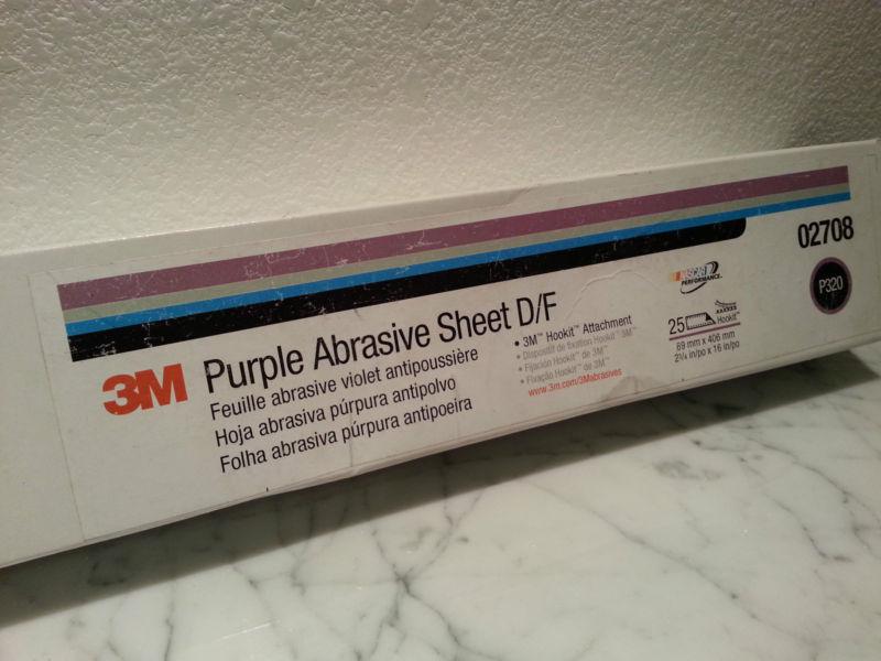 3M HOOKIT PURPLE ABRASIVE SANDING SHEETS D/F P320 320 GRIT FILE SAND PAPER 02708, US $24.99, image 2