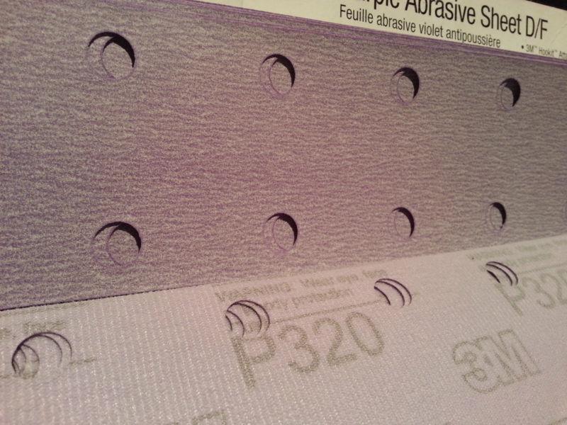 3M HOOKIT PURPLE ABRASIVE SANDING SHEETS D/F P320 320 GRIT FILE SAND PAPER 02708, US $24.99, image 5