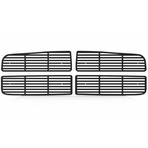 Dodge ram 03-05 bar-style horizontal billet black powdercoat grill insert cover