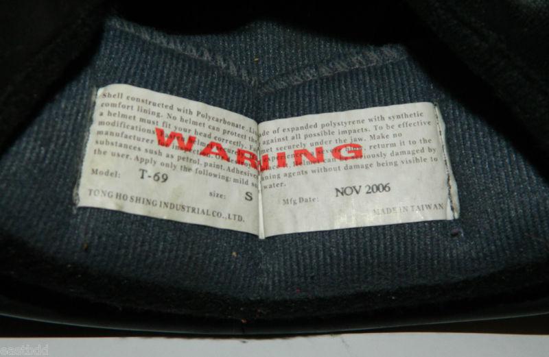 Black Motorcycle Half Helmet Size S Large DOT Tong Ho Hsing Industrial Co T-69, US $37.95, image 6