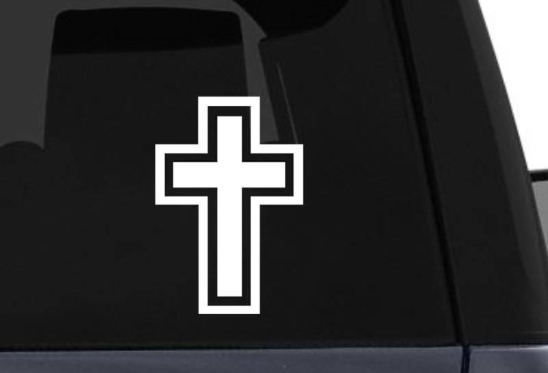 Cross vinyl decal (choose your color!) for cars, trucks, laptops...