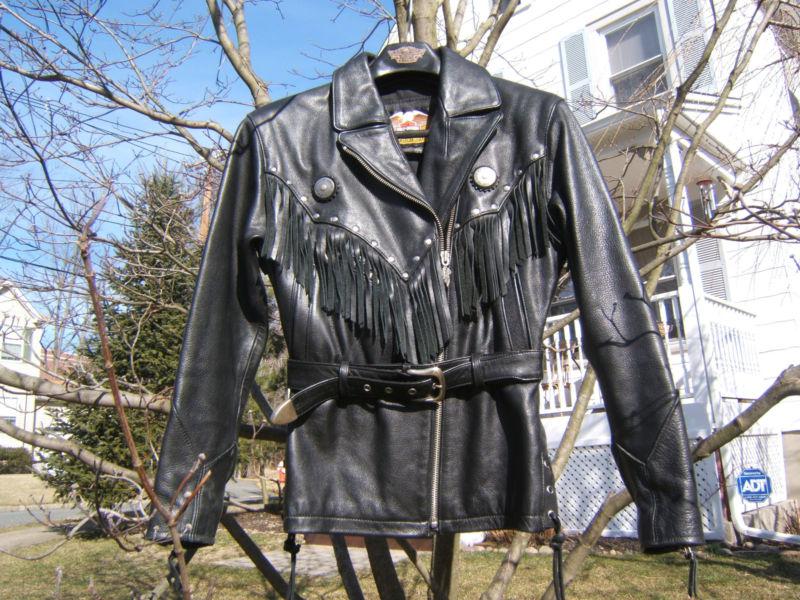HARLEY DAVIDSON BORDER SPRINGER LEATHER JACKET LADY SMALL, US $395.00, image 2