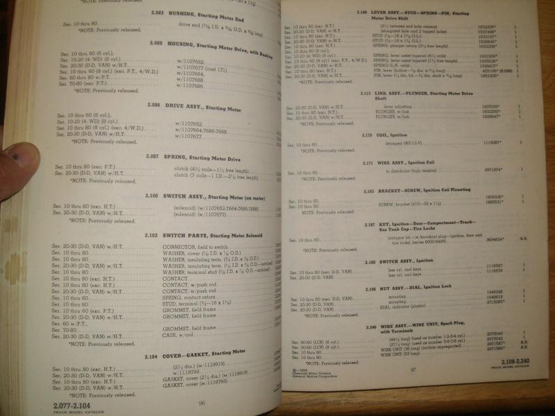 Purchase 1960 CHEVROLET TRUCK PARTS CATALOG / ORIGINAL BOOK in Benton