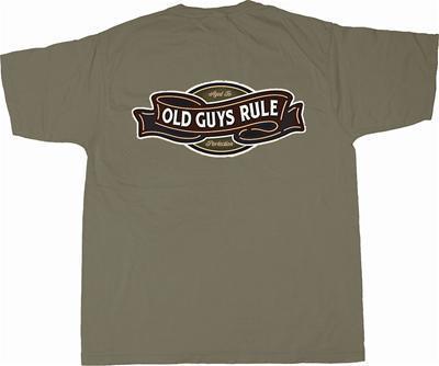 Old guys rule t-shirt cotton sage old guys rule perfection label men's medium ea