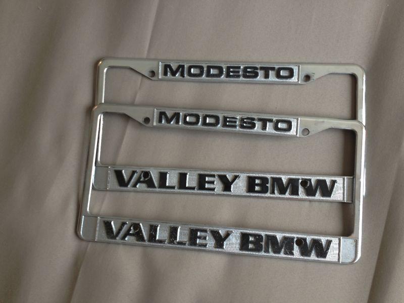 Bmw license plate frame stainless polished modesto valley california used set