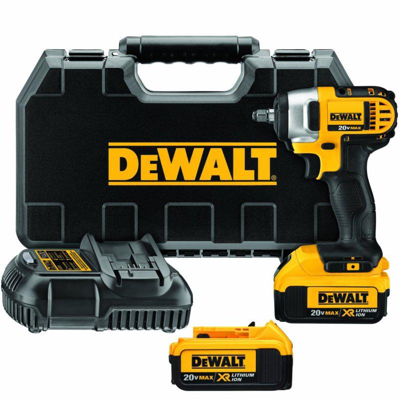 Dewalt dcf883m2 3/8" drive 20v max 4ah li-ion high torque impact wrench kit