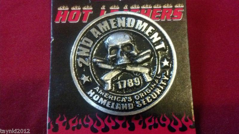 *2nd amendment* homeland security pin leather jacket, vest, biker pin