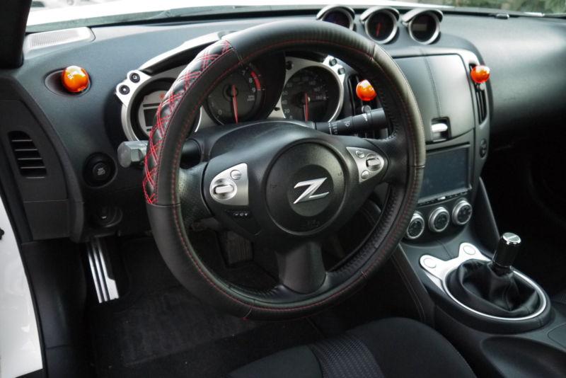 NEW CIRCLE COOL BLACK+RED STITCH LEATHER STEERING WHEEL WRAP COVER 57012 HONDA, US $19.99, image 2
