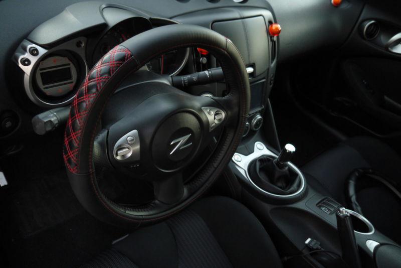 NEW CIRCLE COOL BLACK+RED STITCH LEATHER STEERING WHEEL WRAP COVER 57012 HONDA, US $19.99, image 3