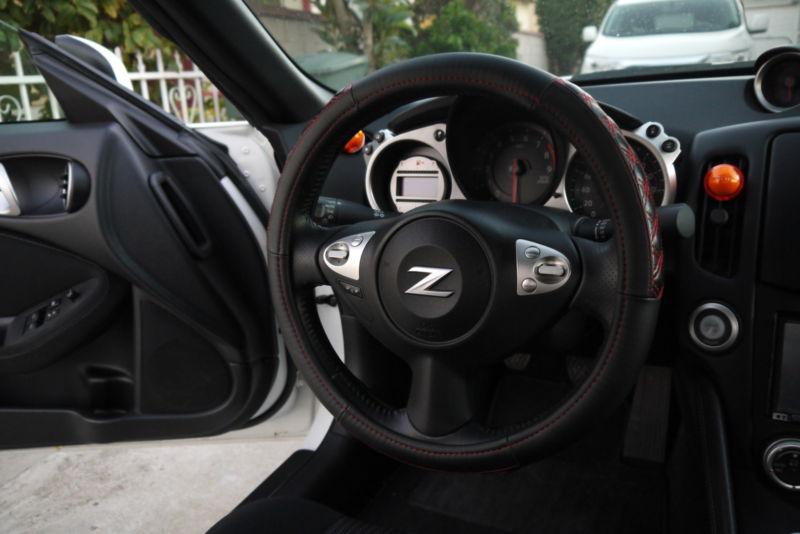 NEW CIRCLE COOL BLACK+RED STITCH LEATHER STEERING WHEEL WRAP COVER 57012 HONDA, US $19.99, image 5