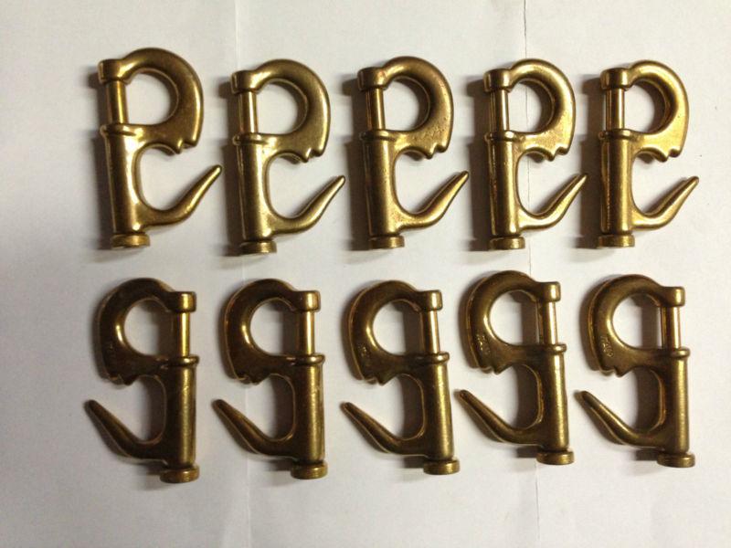 Set of 10 bronze sailboat headsail jib hanks,  new unused 2 1/4"