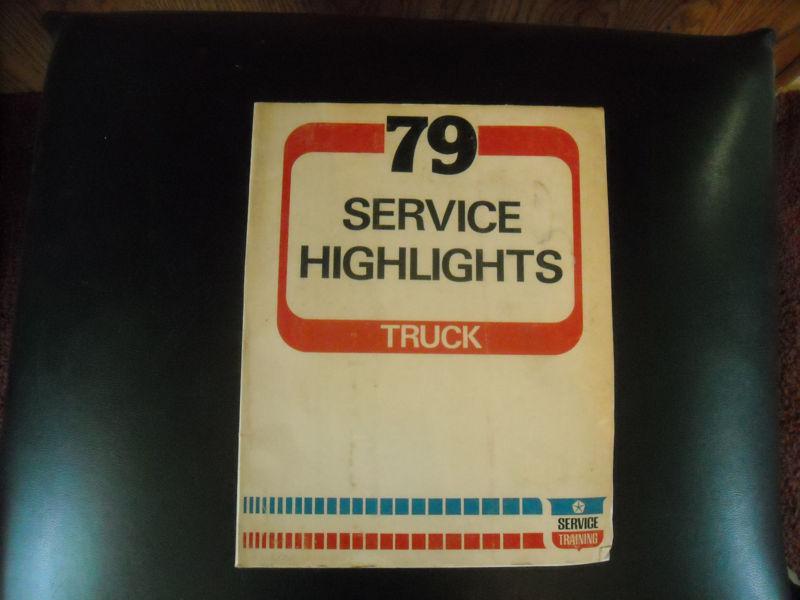 79 service highlights truck service training.chrystler corporation.service parts