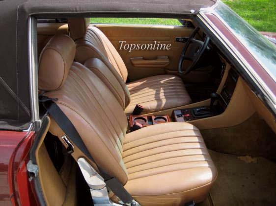 Mercedes benz w107 front seat covers 107 sl oem mb-tex vinyl material, warranty
