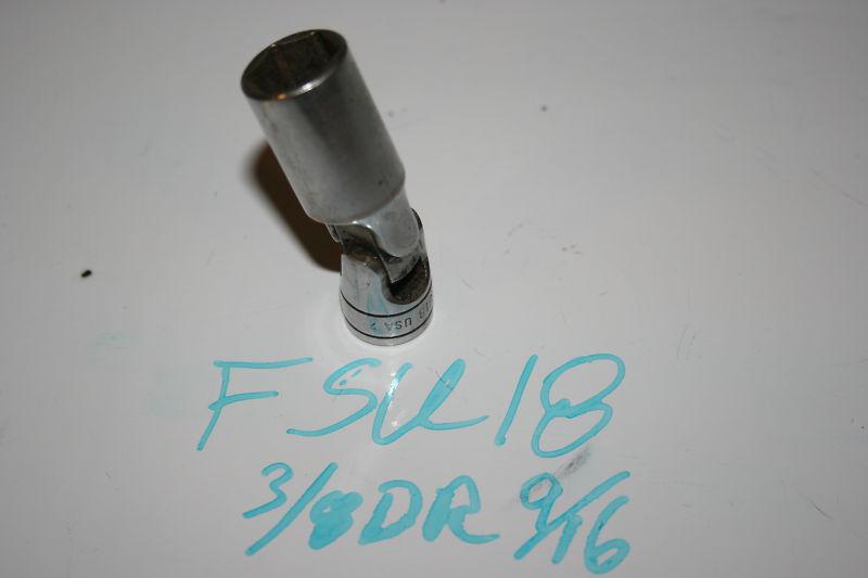 Snap on socket 3/8 drive socket, universal, deep, 9/16", 6-point fsu18 nice