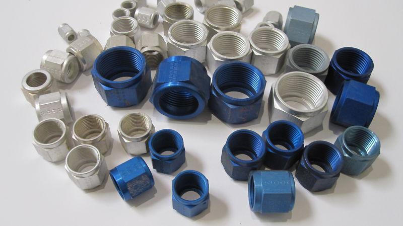 Large lot of an fittings nuts