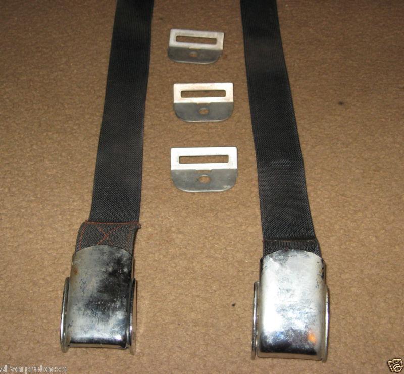 Vintage ray brown automotive black seat belt buckles rat rod hot rod aviation 