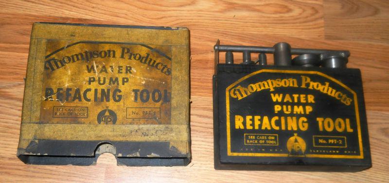 Thompson products water pump refacing tool pft-2 in wooden box - cardboard cover