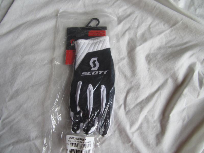 Scott racing large new motocross mx gloves medium black & white atv 