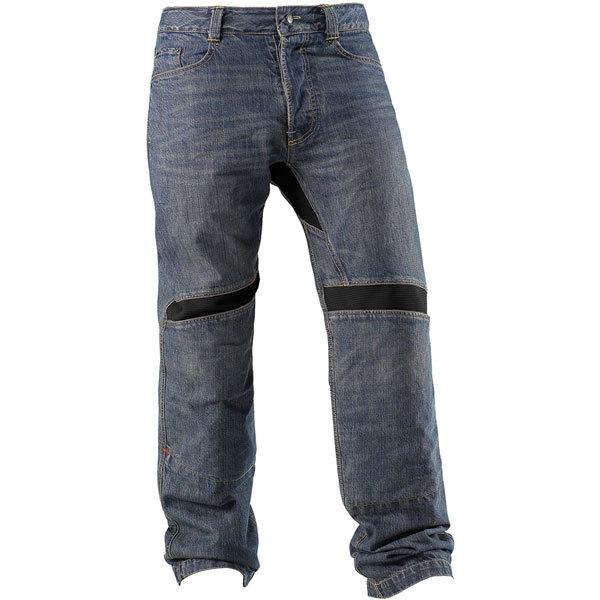 Blue/black w40 icon victory denim riding pant
