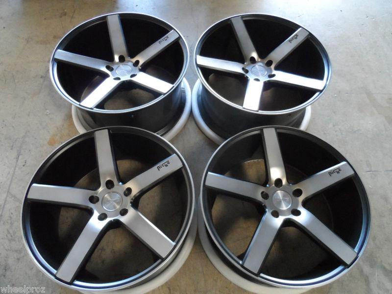 20" niche milan concave cv3 style black w/ machined wheels! 5x114.3 tl cts etc 