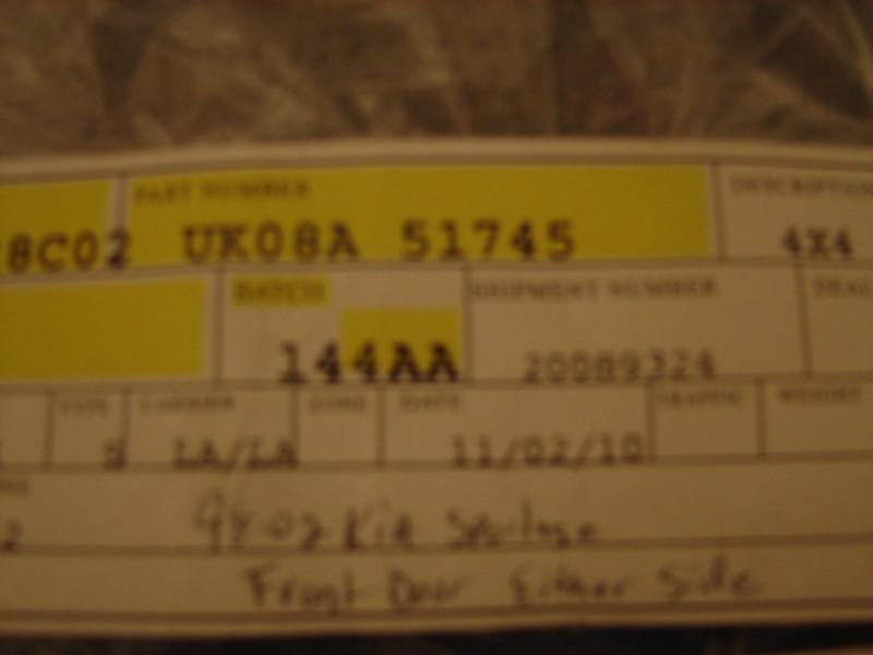 1998,98,99,00,01,02 Kia Sportage 4X4 Door Emblem New OEM UK08A51745, US $9.99, image 2