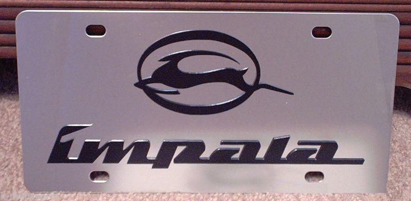 Chevrolet impala with emblem stainless steel vanity license plate tag 