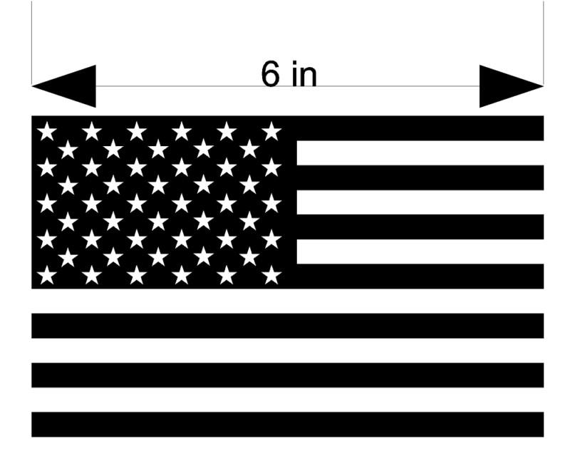 Usa american flag - vinyl sticker / decal matte black 6"