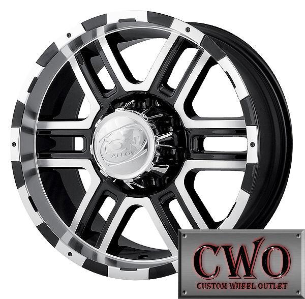16 black ion style 179 rims 5x127 5 lug jeep wrangler c1500 caprice cwo