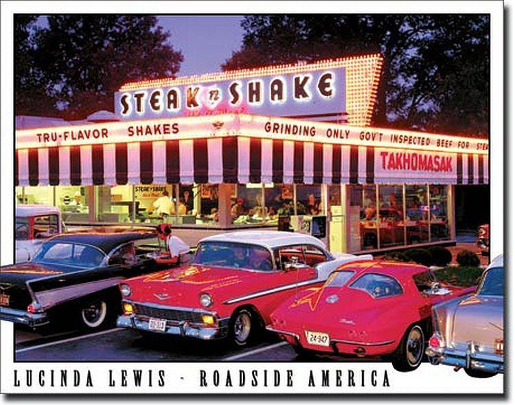 Steak n shake - lucinda lewis - roadside america metal sign