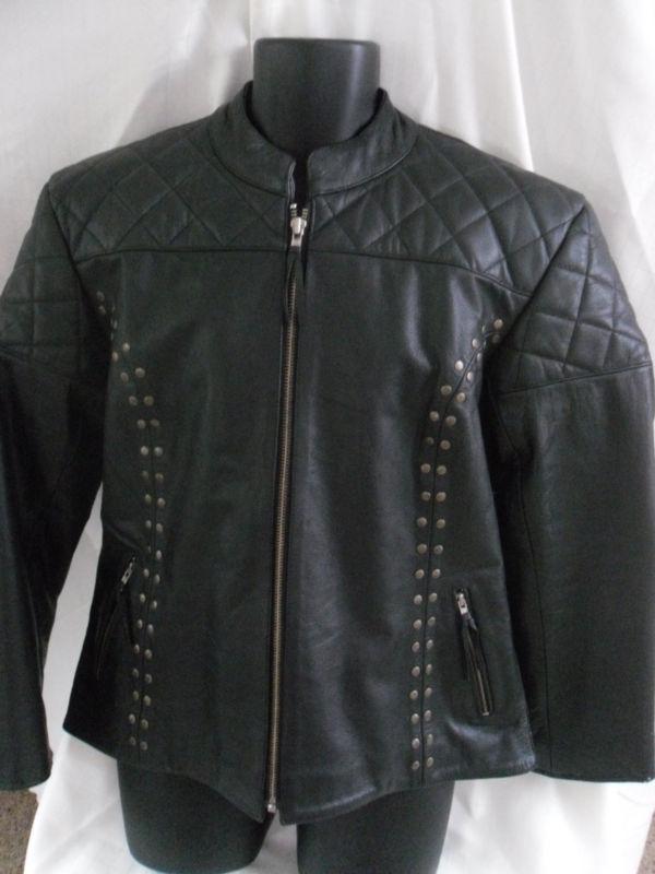 Women's Black Leather Motorcycle Jacket, US $50.00, image 3