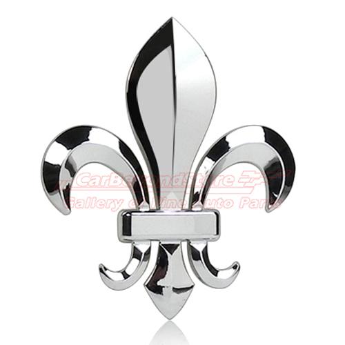 Louisiana fleur-de-lis 3d chrome car emblem, easy install, + free gift