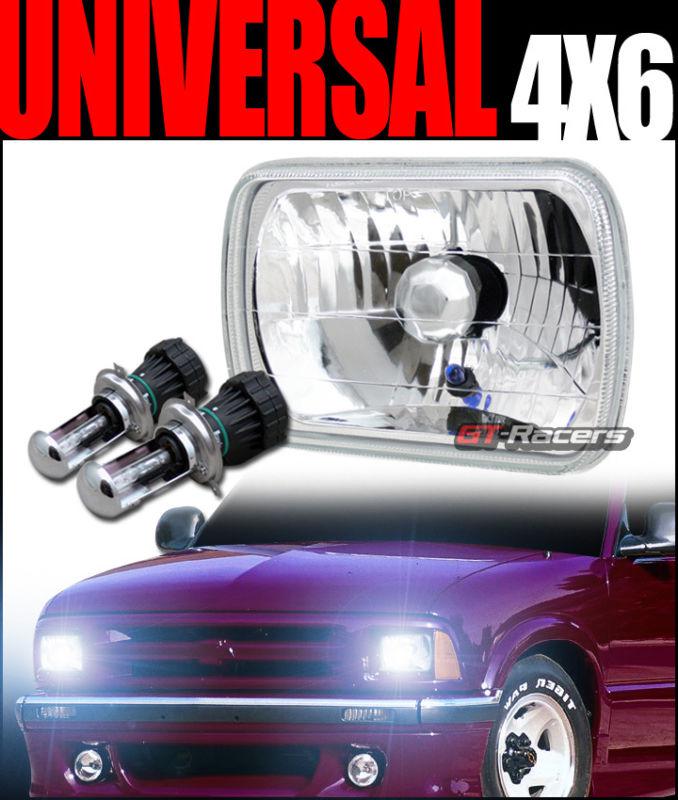 Buy 8000K HID BIXENON 4X6 CHROME CLEAR SQUARE HEADLIGHTS H4651 H4652