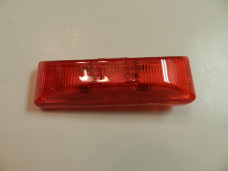 (1) red led light 1x4 surface mount clearance marker trailer optronics (2 prong)