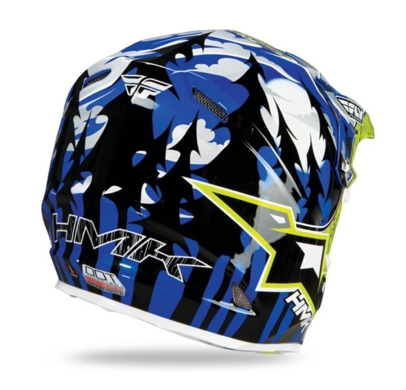 Size Medium Fly Racing HMK F2 Carbon Pro Snowmobile ATV Helmet Blue Lime Green, US $269.95, image 2