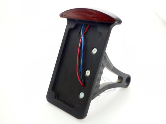 Black led side mount vertical license plate tail light harley sportster dyna 