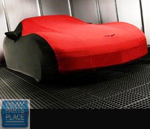 2005-13 corvette outdoor indoor car cover black &amp; red gm 19158378