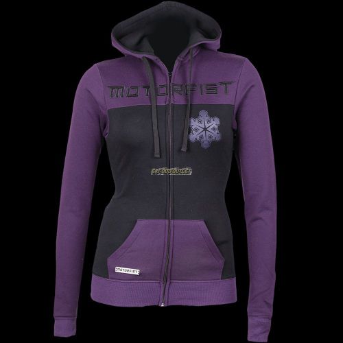 Motorfist women's vox zip hoodie-black/plum