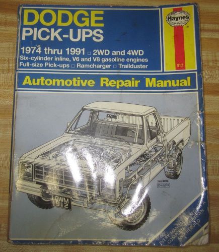 1974-1991 dodge pick-up repair / service manual-repair manual, haynes